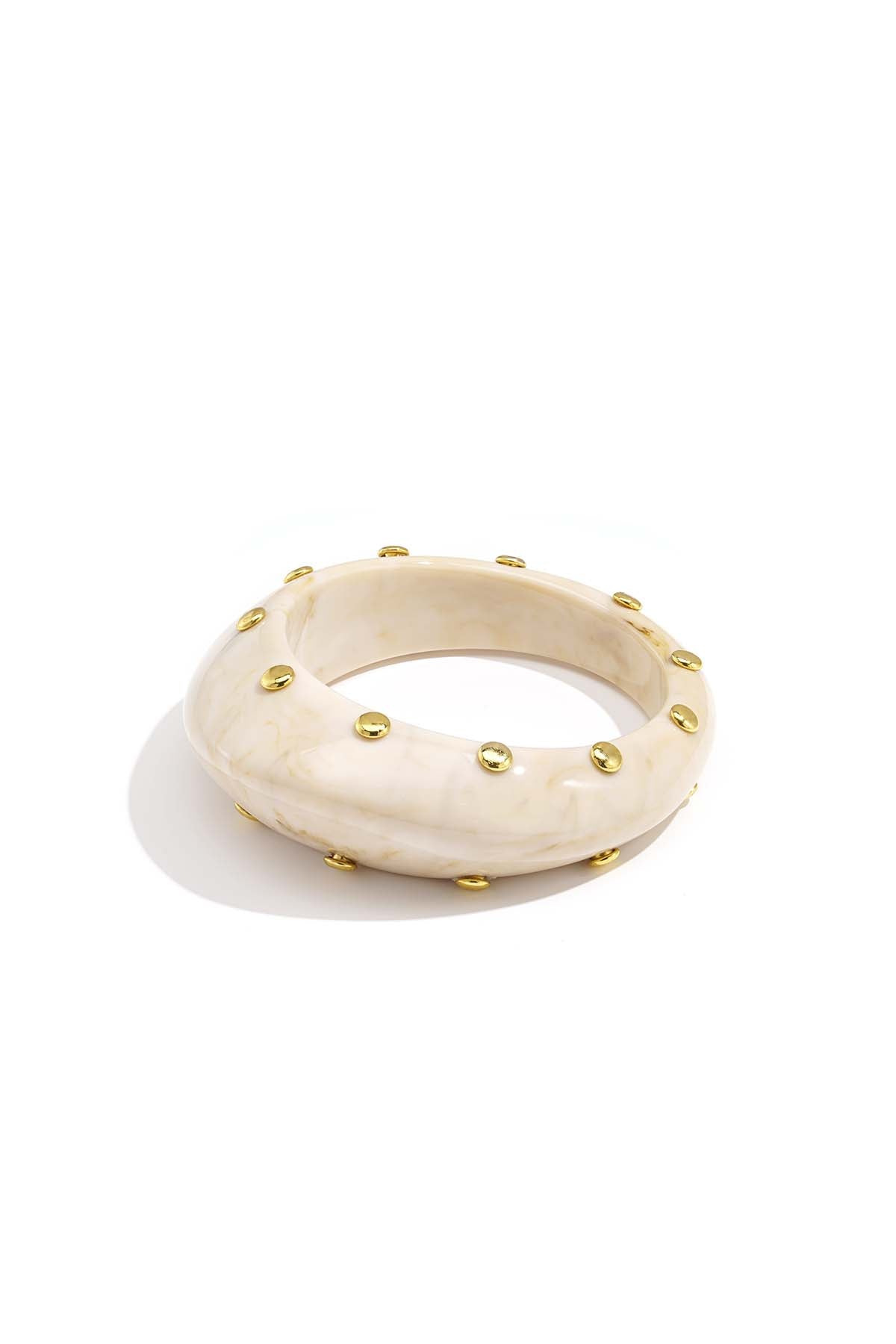 Resin bangle bracelet with studs