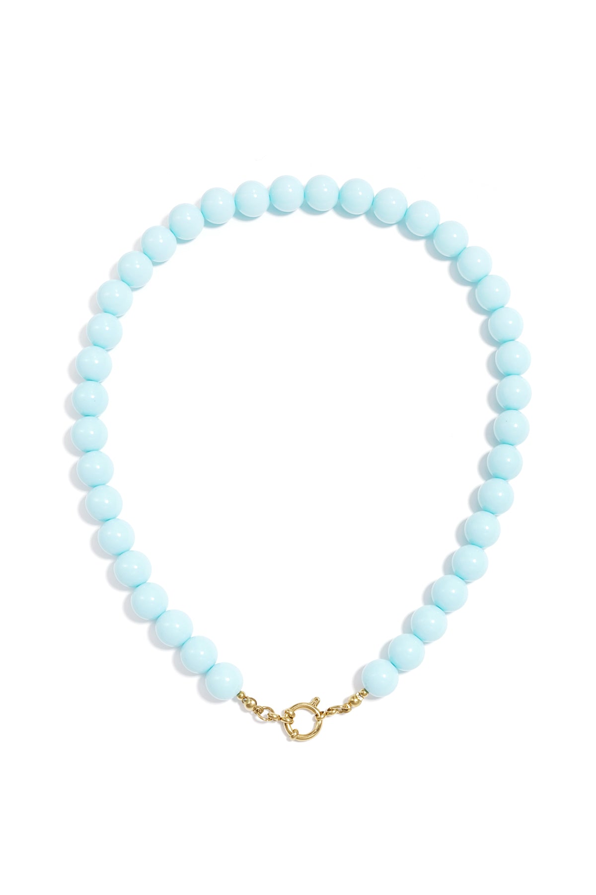 Necklace with beads and front closure