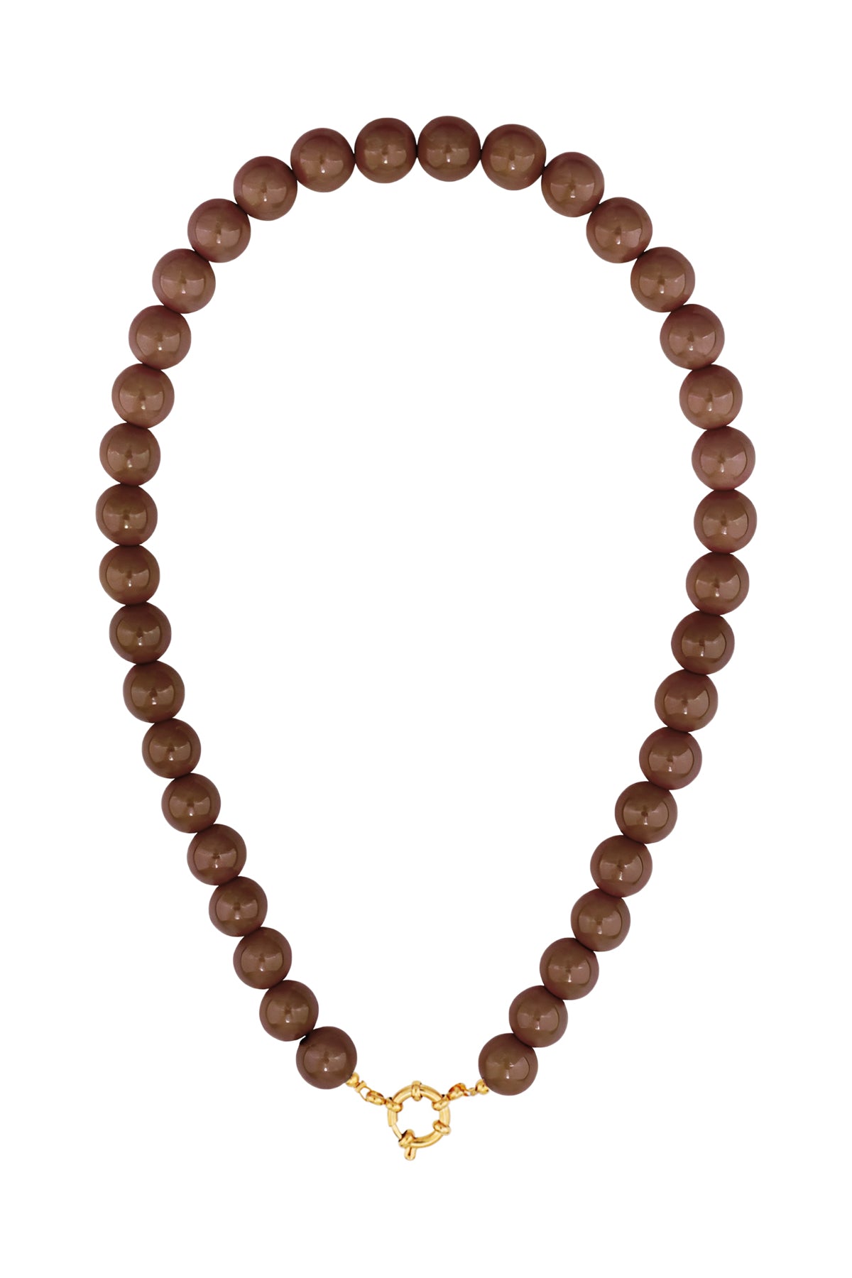 Necklace with beads and front closure