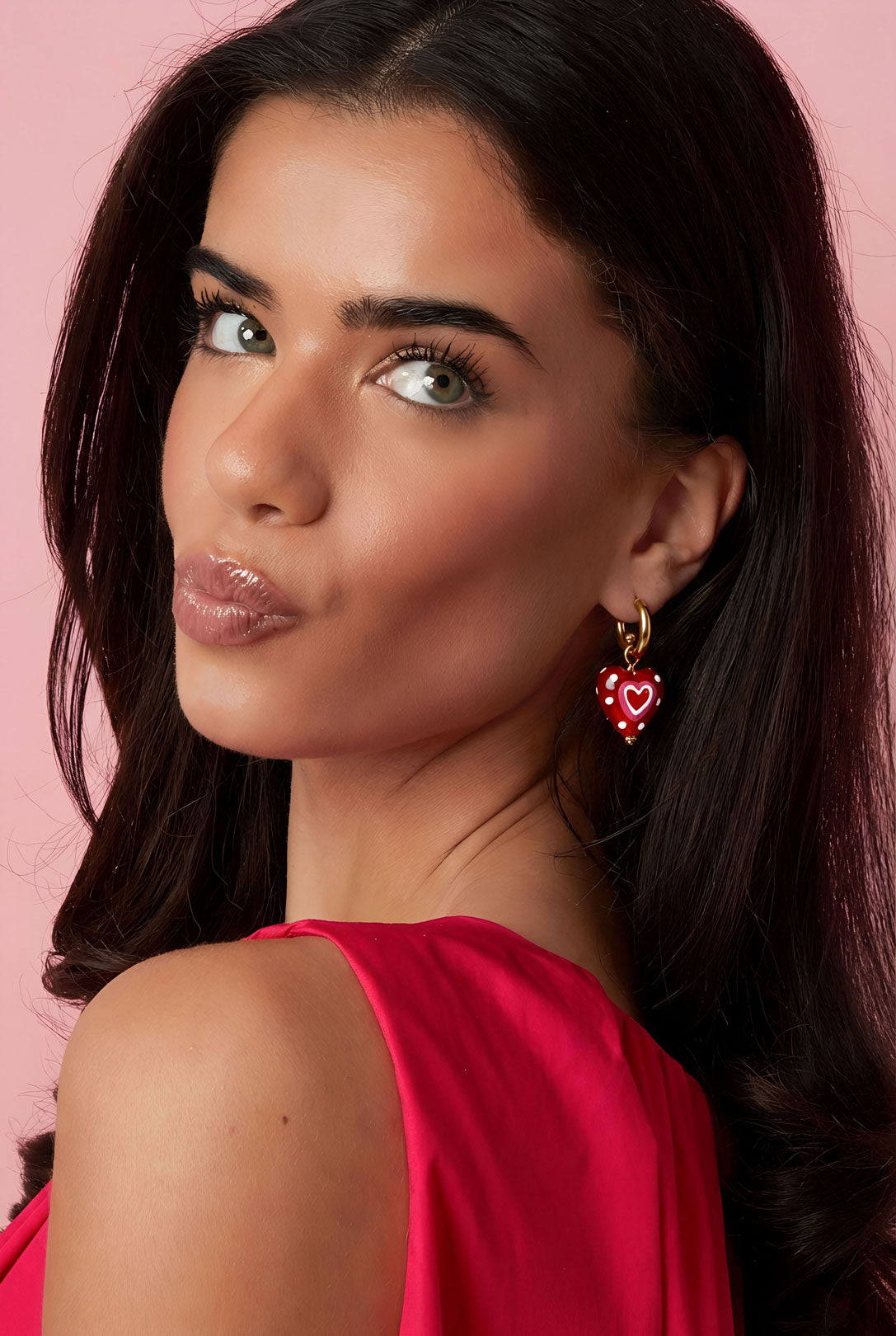 Stainless Steel Drop Earrings Heart Casual Daily Romantic Series Women's jewelry