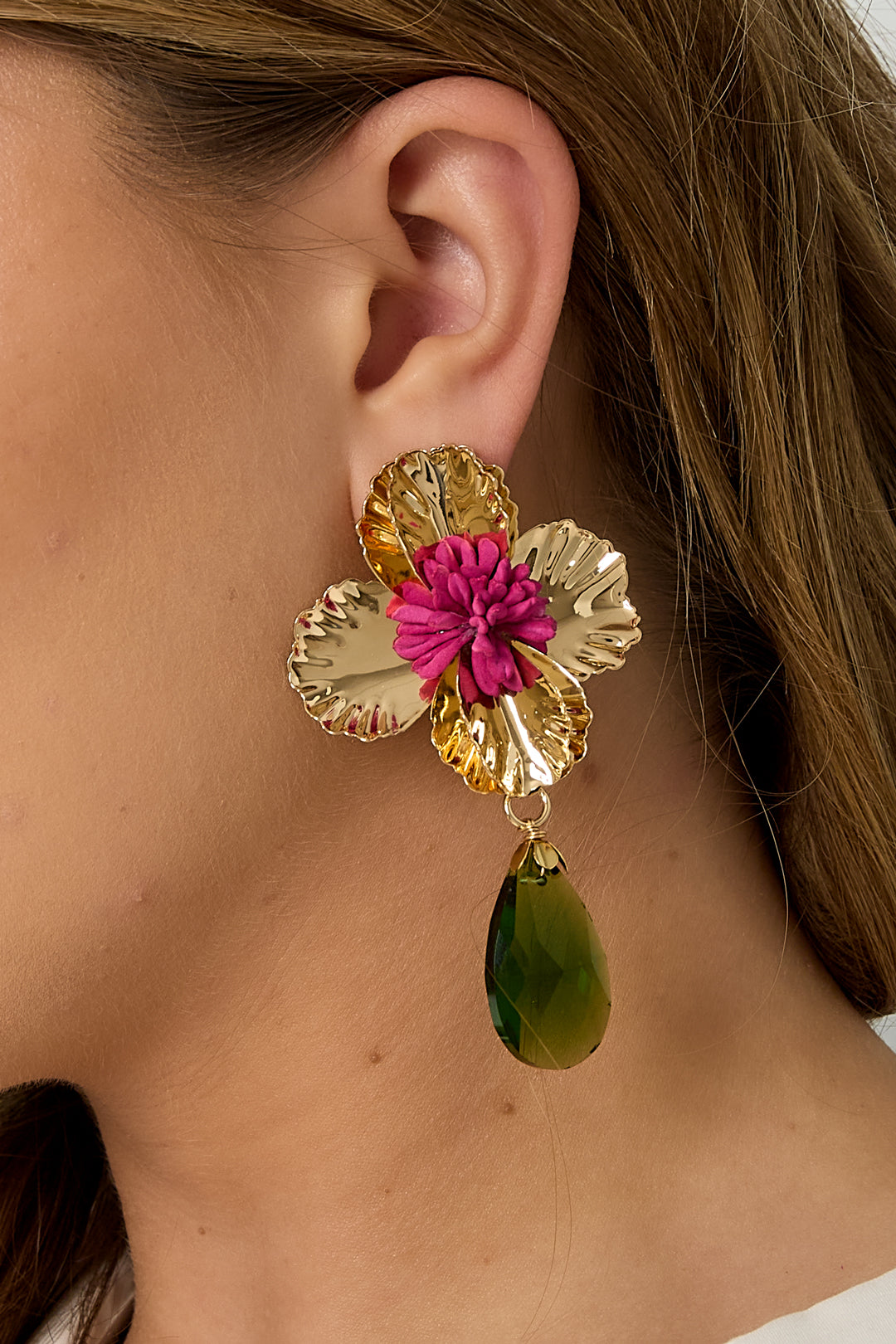 Iron Drop Earrings Flower Vacation Luxurious Series Women's jewelry