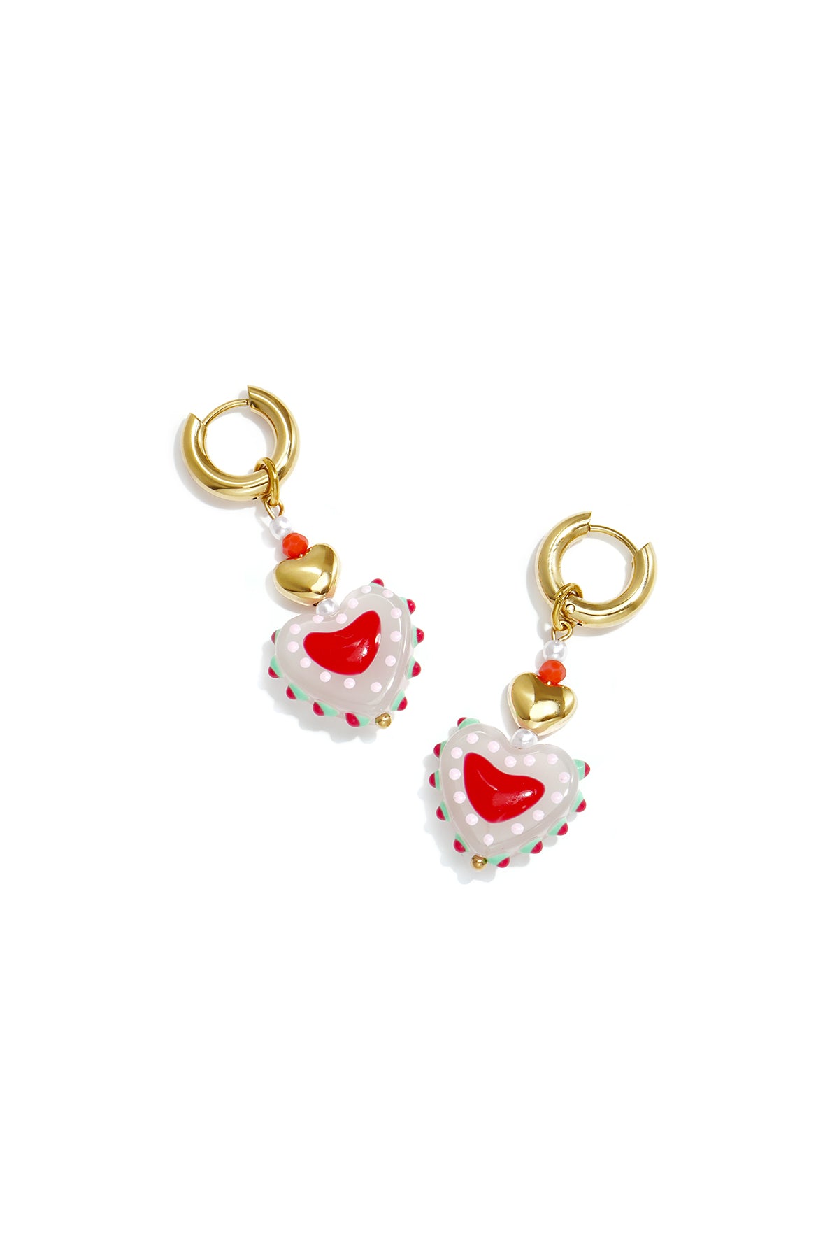 Stainless Steel Beads Earrings Heart Cute Daily Simple Series Women's jewelry