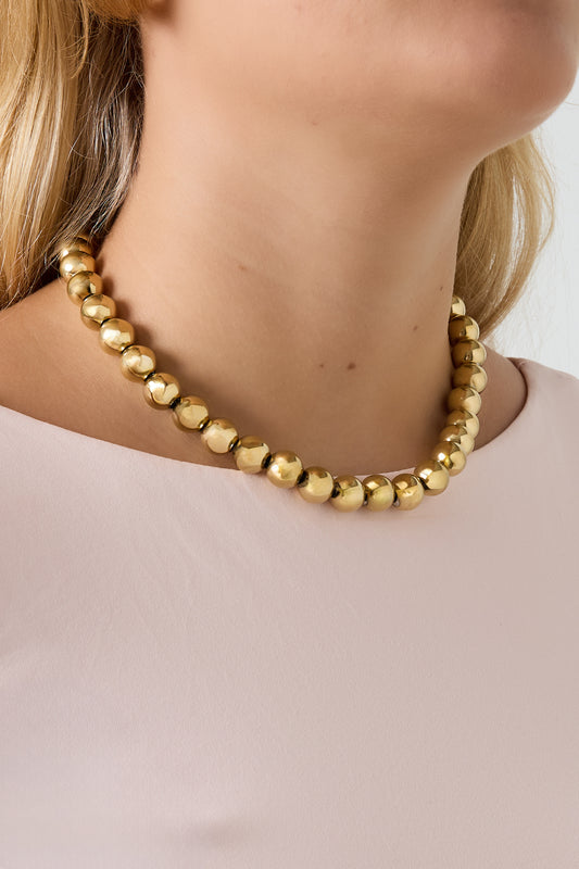 Hollow bead necklace-12mm