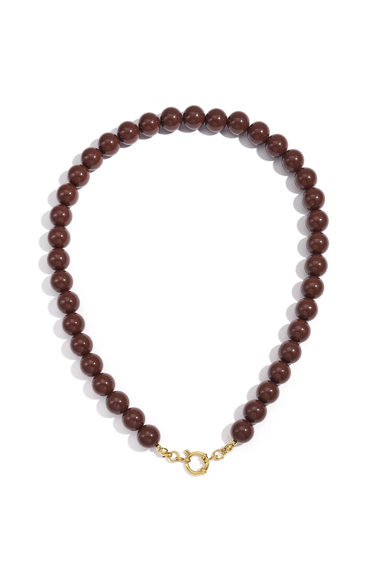 Necklace with beads and front closure