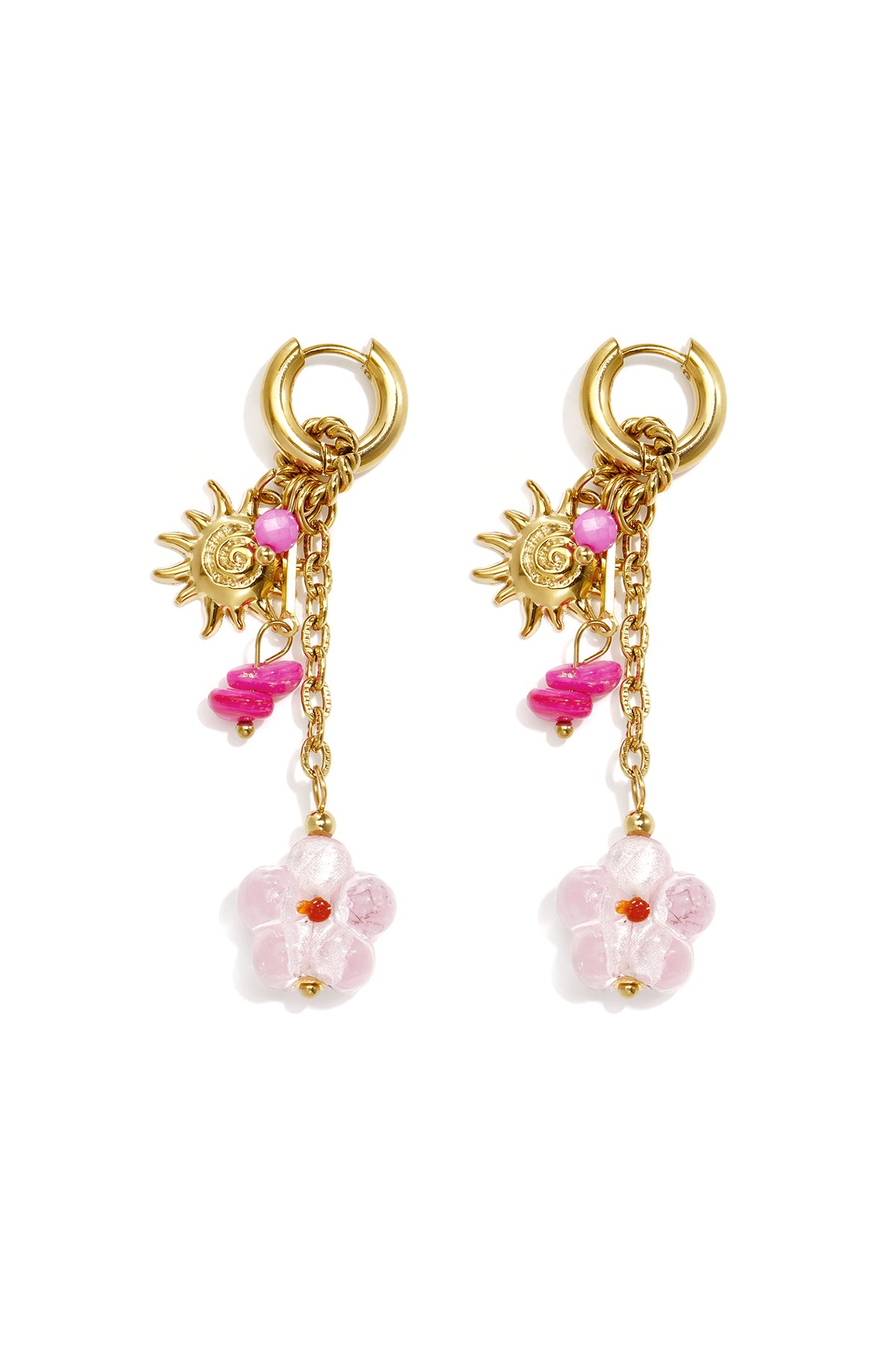 Stainless Steel Beads Earrings Flower Casual Holiday/Beach Romantic Series Women's jewelry