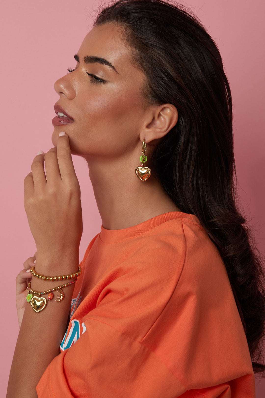 Stainless Steel Dangle Earrings Heart Sweet Daily Romantic Series Women's jewelry