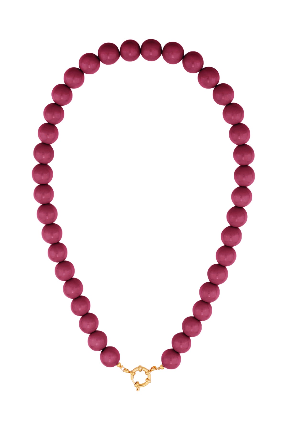 Necklace with beads and front closure
