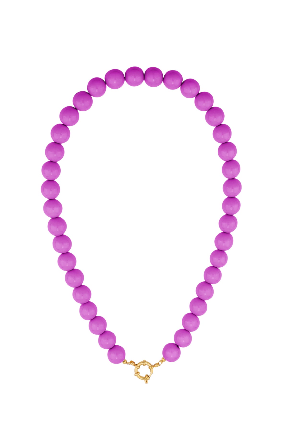 Necklace with beads and front closure