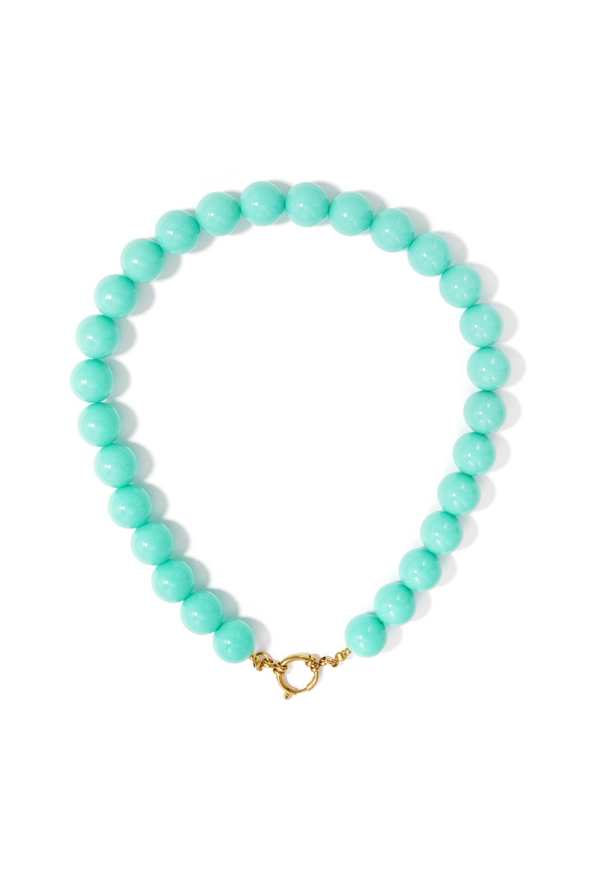 Necklace with large beads and front closure-15mm