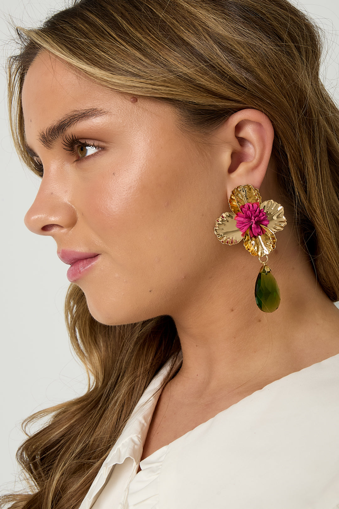 Iron Drop Earrings Flower Vacation Luxurious Series Women's jewelry
