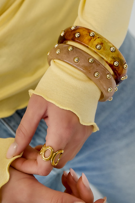 Resin Bangles Solid Color Casual Daily Simple Series Women's jewelry