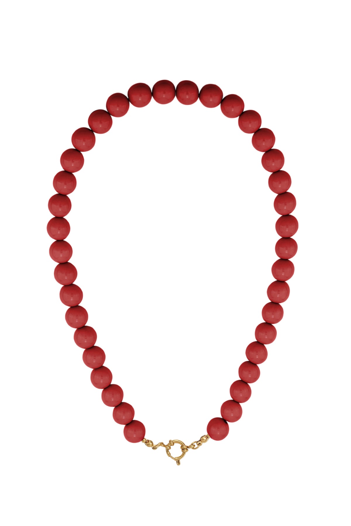 Necklace with beads and front closure