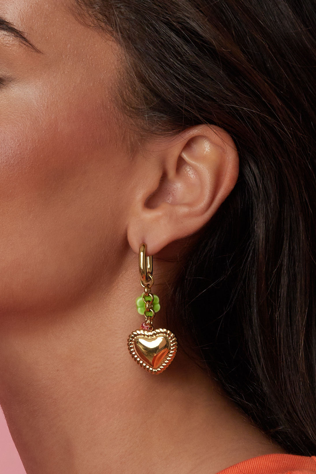 Stainless Steel Dangle Earrings Heart Sweet Daily Romantic Series Women's jewelry