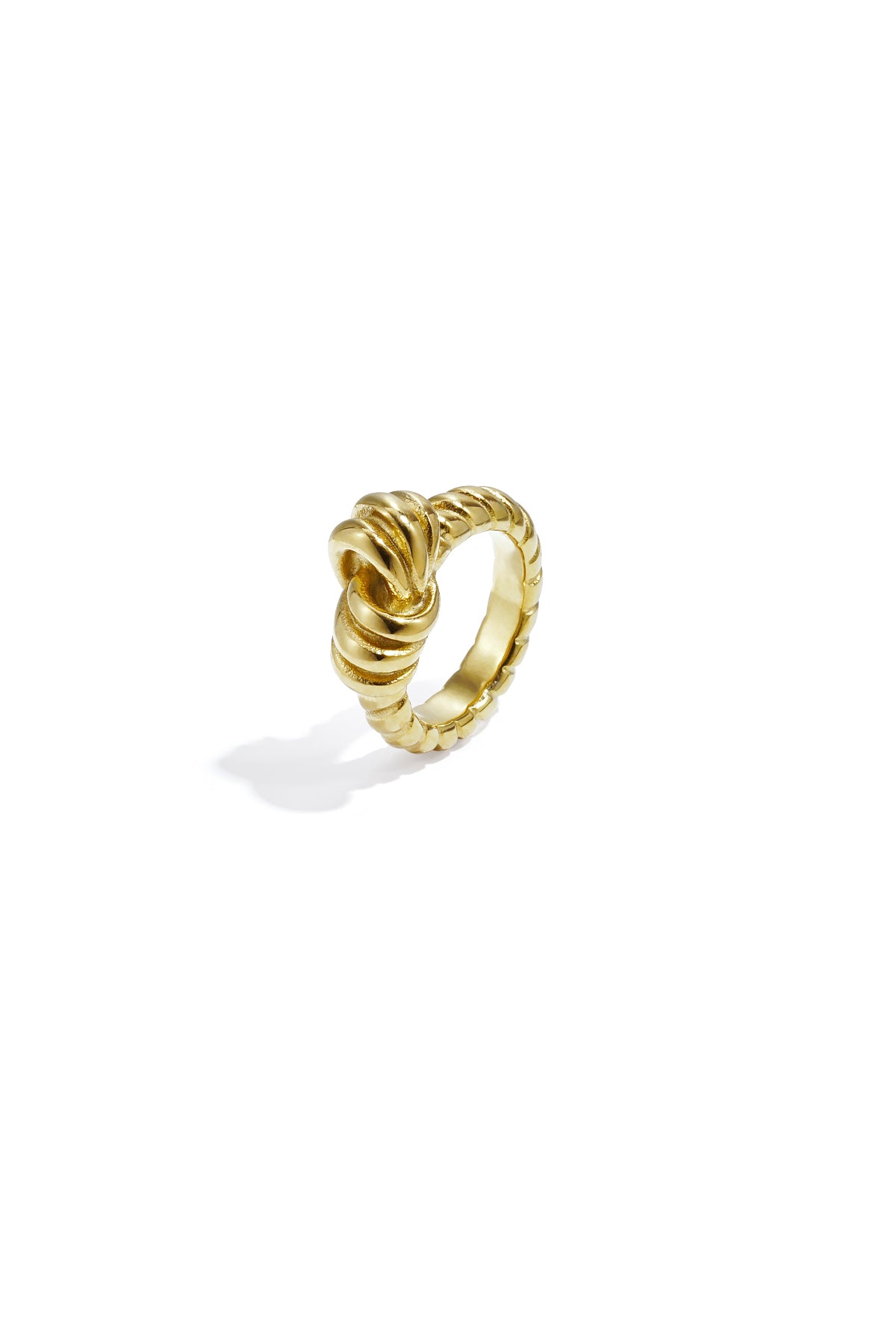 Statement ring with knot and stripe details